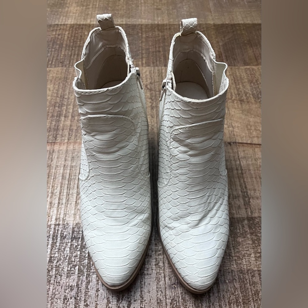 Altar'd State Cream Textured Ankle Boots